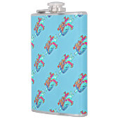 Neon Aqua Anatomical Heart Patterned Vinyl Flask Heupfles (Links)