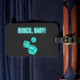 Neon Aqua Bunco Baby Bagagelabel