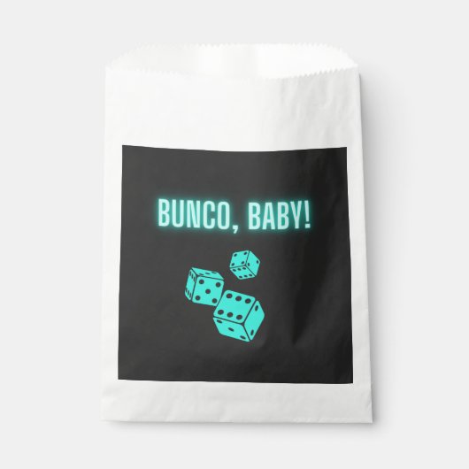 Neon Aqua Bunco Baby Bedankzakje (Voorkant)