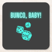 Neon Aqua Bunco Baby Kartonnen Onderzetters (Voorkant)