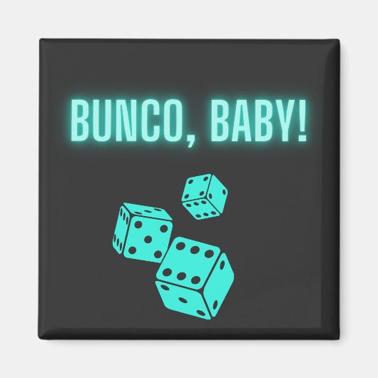 Neon Aqua Bunco Baby Magneet (Voorkant)
