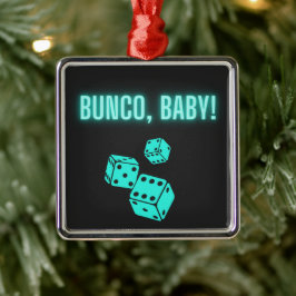 Neon Aqua Bunco Baby Metalen Ornament