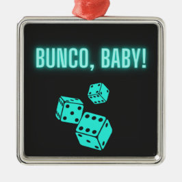 Neon Aqua Bunco Baby Metalen Ornament