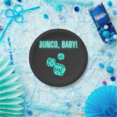 Neon Aqua Bunco Baby Papieren Bordje (Feest)