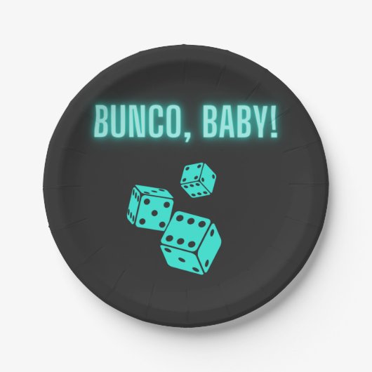 Neon Aqua Bunco Baby Papieren Bordje (Voorkant)
