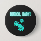 Neon Aqua Bunco Baby Ronde Button 7,6 Cm (Voorkant)