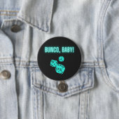 Neon Aqua Bunco Baby Ronde Button 7,6 Cm (In situ)
