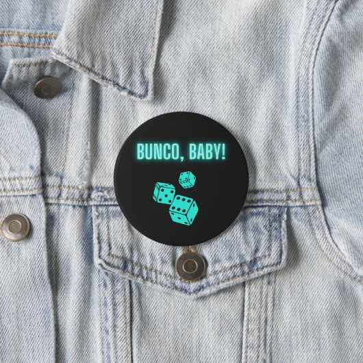 Neon Aqua Bunco Baby Ronde Button 7,6 Cm (In situ)