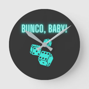 Neon Aqua Bunco Baby Ronde Klok