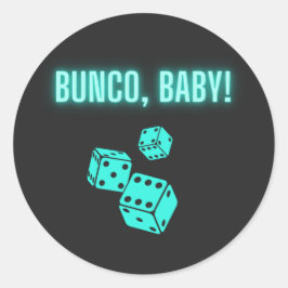 Neon Aqua Bunco Baby Ronde Sticker