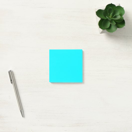 Neon Aqua Effen Kleur Minimalistisch  Post-it® Notes (Kantoor)
