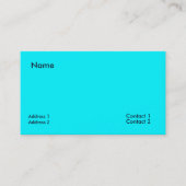 Neon Aqua -effen kleur Visitekaartje (Voorkant)