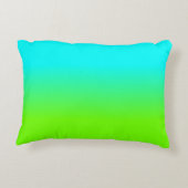 Neon Aqua en Neon Green Ombré Shade Color Fade Accent Kussen (Achterkant)