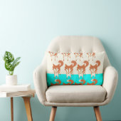 Neon Aqua Monogram gestileerd Fox Pillow Kussen (Stoel)