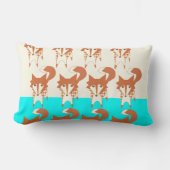 Neon Aqua Monogram gestileerd Fox Pillow Kussen (Voorkant)
