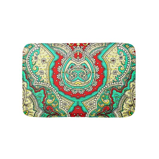 Neon arabesk ornament: jaren '80 stijl. badmat (Voorkant)