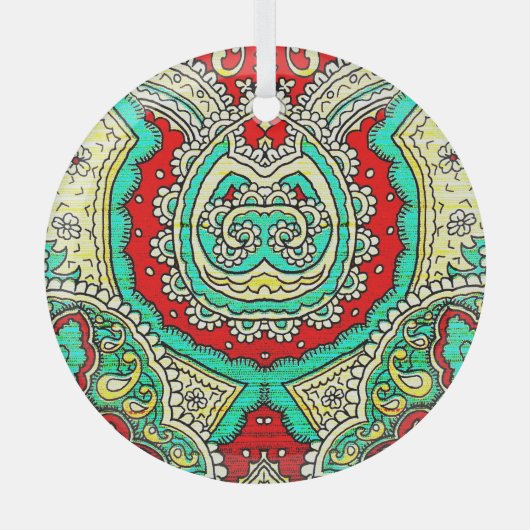 Neon arabesk ornament: jaren '80 stijl. glas ornament (Voorkant)