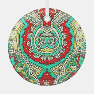 Neon arabesk ornament: jaren '80 stijl. glas ornament