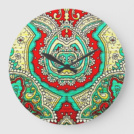 Neon arabesk ornament: jaren '80 stijl. grote klok (Voorkant)