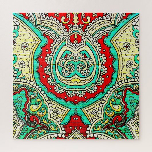 Neon arabesk ornament: jaren '80 stijl. legpuzzel (Verticaal)