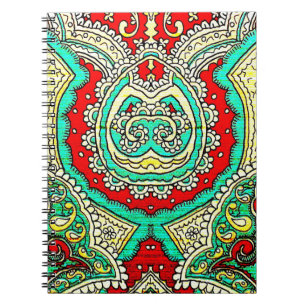 Neon arabesk ornament: jaren '80 stijl. notitieboek