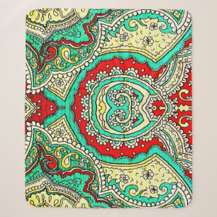 Neon arabesk ornament: jaren '80 stijl. sherpa deken