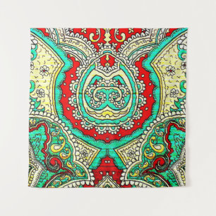 Neon arabesk ornament: jaren '80 stijl. wandkleed