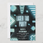 Neon arcade gamer, laser label verjaardag kaart (Voorkant)