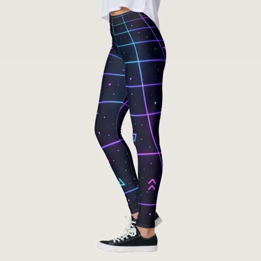 Neon Arcade Grid 80s Retro  Leggings (Links)