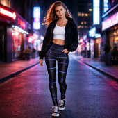 Neon Arcade Grid 80s Retro Leggings