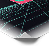 Neon Arcade Joystick - Retro Gaming Muurkunst Poster (Hoek)