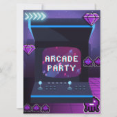 Neon Arcade Party Verjaardag Kaart (Voorkant)
