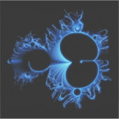 Neon Arctic Blue Mandebrot - Black Background Sticker (Voorkant)