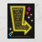 Neon Arrow Sign Las Vegas Wedding Reception Informatiekaartje (Voorkant)