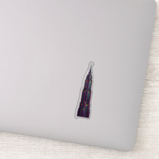 Neon Art Deco Wolkenkrabber Sticker