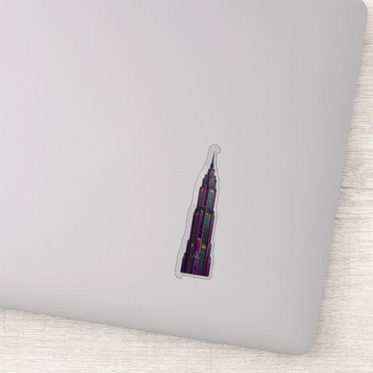 Neon Art Deco Wolkenkrabber Sticker (Detail)