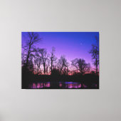 Neon Art Sunrise Lake Reflection Canvas Afdruk (Voorkant)