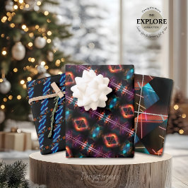 Neon artistieke moderne WRAPPERPAPIERSCHAPEN Inpakpapier Vel