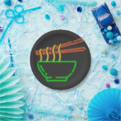 Neon Asian Neondle Bowl Papieren Bordje (Feest)