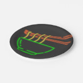 Neon Asian Neondle Bowl Papieren Bordje (Gekanteld)