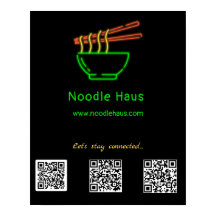 Neon Asian Neondle Bowl Social Media QR Codes