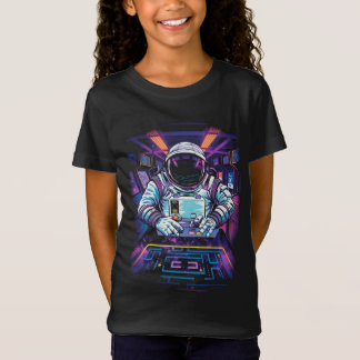 Neon Astronaut Kosmische Ruimte Exploratie Grafisc T-shirt