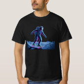 Neon Astronaut Skateboarding on the Moon T-shirt (Voorkant)