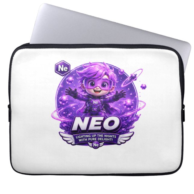 Neon ATOMIVRA Laptop Sleeve (Voorkant)