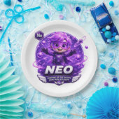 Neon ATOMIVRA Papieren Bordje (Feest)
