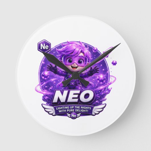 Neon ATOMIVRA Ronde Klok (Voorkant)