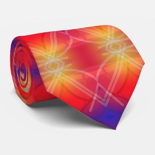 Neon Attraction Gelaagde Abstract Design Stropdas (Opgerold)