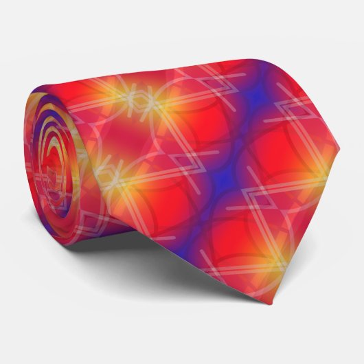 Neon Attraction Gelaagde Abstract Design Stropdas (Opgerold)