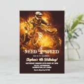 Neon ATV Quad Bike Need 4 Speed Verjaardag Jongen Kaart (Staand voorkant)