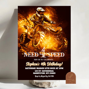 Neon ATV Quad Bike Need 4 Speed Verjaardag Jongen Kaart